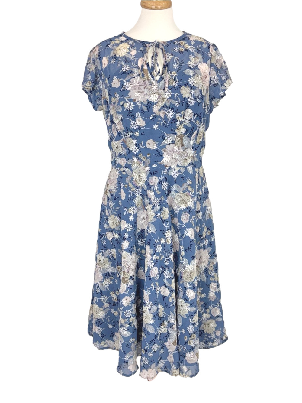 Voodoo Vixen blue floral dress, NWT